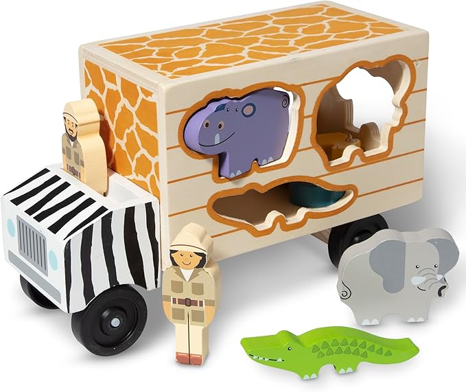 Melissa & Doug Animal Rescue Shape-Sorting Truck Wooden Toy