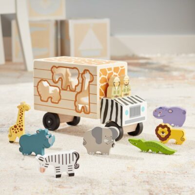 Melissa & Doug Animal Rescue Shape-Sorting Truck Wooden Toy