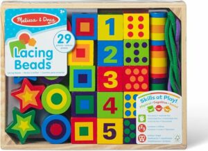 Melissa & Doug Deluxe Wooden Lacing Beads Educational Activity