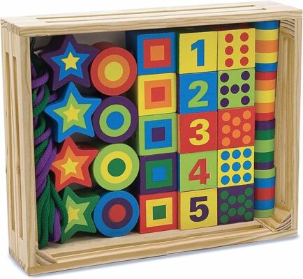 Melissa & Doug Deluxe Wooden Lacing Beads Educational Activity