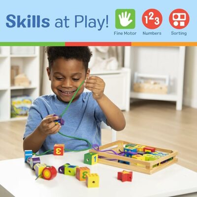 Melissa & Doug Deluxe Wooden Lacing Beads Educational Activity