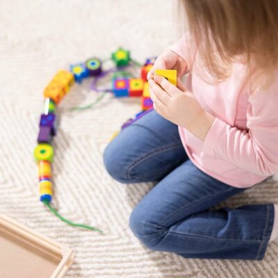 Melissa & Doug Deluxe Wooden Lacing Beads Educational Activity