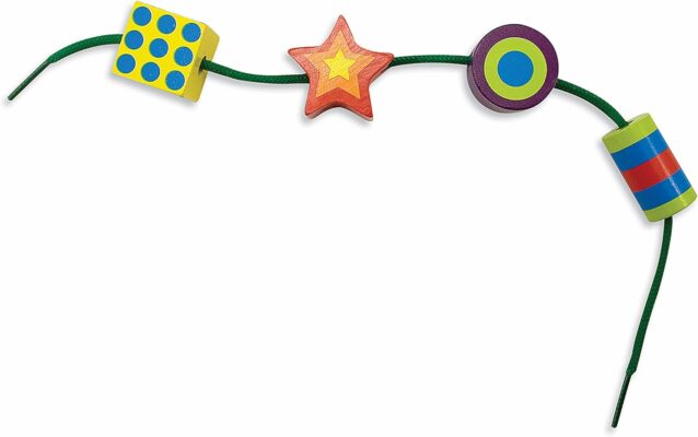 Melissa & Doug Deluxe Wooden Lacing Beads Educational Activity