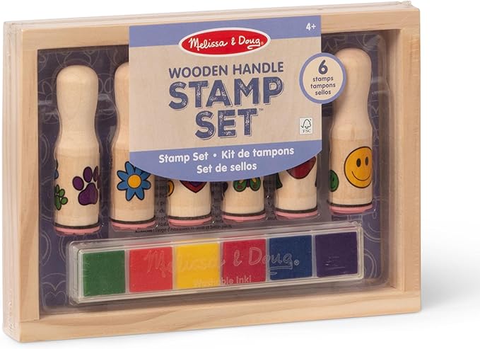 Melissa & Doug Happy Handles Wooden Stamp Set