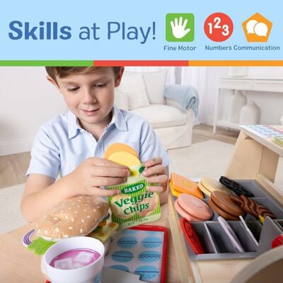 Melissa & Doug Slice Stack Serve Wooden Sandwich Counter Pretend Play Store