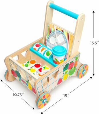 Melissa & Doug Wooden Shape Sorting Grocery Cart