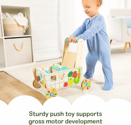 Melissa & Doug Wooden Shape Sorting Grocery Cart