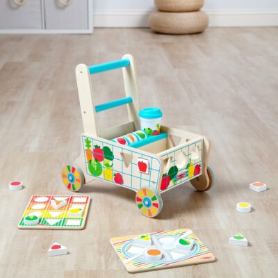 Melissa & Doug Wooden Shape Sorting Grocery Cart