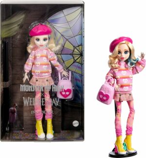 Monster High Doll Enid Sinclair Collectible in Pink Fashion with Beret