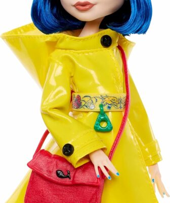 Monster High Skullector Doll Coraline Collectible in Yellow Raincoat