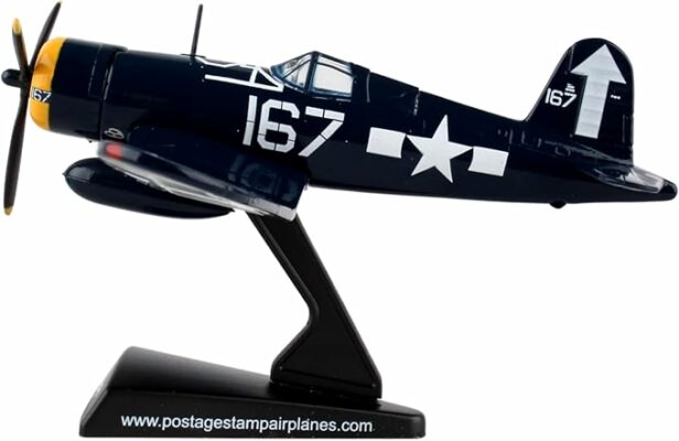Postage Stamp F4U Corsair Die Cast Model Airplane