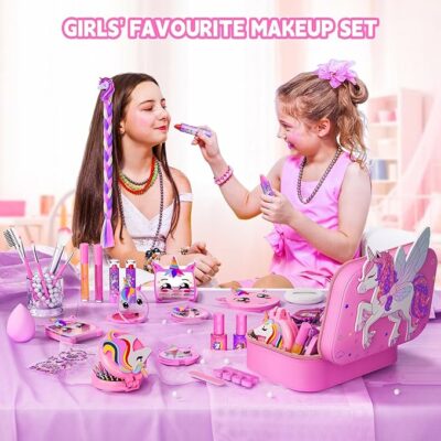 Real Washable Make Up Set with Storage Case for Girls