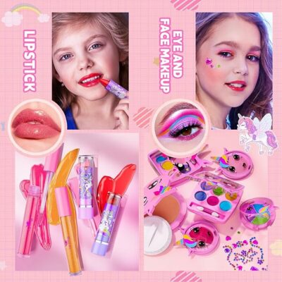Real Washable Make Up Set with Storage Case for Girls