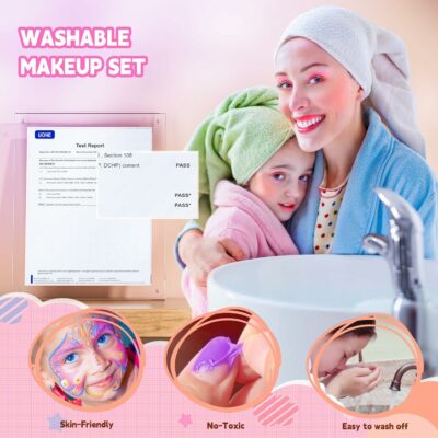 Real Washable Make Up Set with Storage Case for Girls