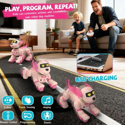 Robot Dog Toy for Kids RC Smart Programmable Robotic Puppy