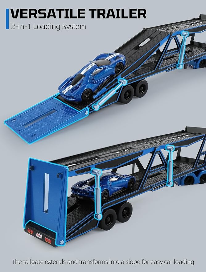 Semi Truck Trailer with Car Model Kit Semi Truck Trailer with Car Model Kit