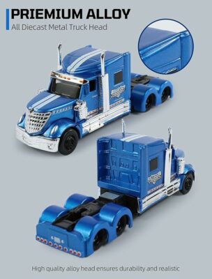 Semi Truck Trailer with Car Model Kit