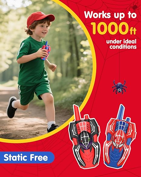 Spider Hero Walkie Talkies for Kids 2 Pack Indoor & Outdoor Toys Spider Hero Walkie Talkies for Kids 2 Pack Indoor & Outdoor Toys