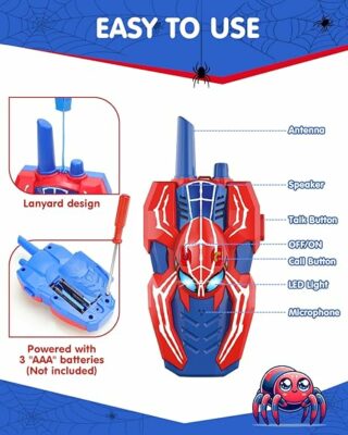 Spider Hero Walkie Talkies for Kids 2 Pack Indoor & Outdoor Toys