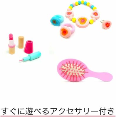 Wooden Dressing Table Floral Kid Vanity Table with Mirror