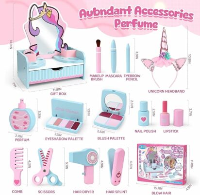 Wooden Makeup Vanity Set for Girls