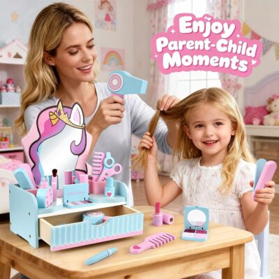 Wooden Makeup Vanity Set for Girls