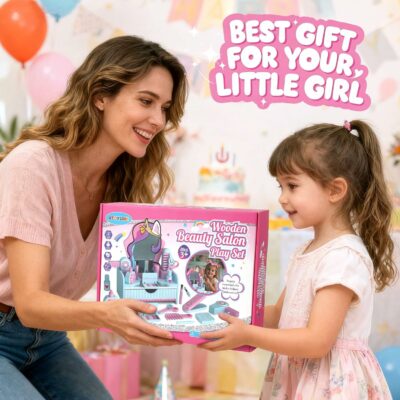 Wooden Makeup Vanity Set for Girls