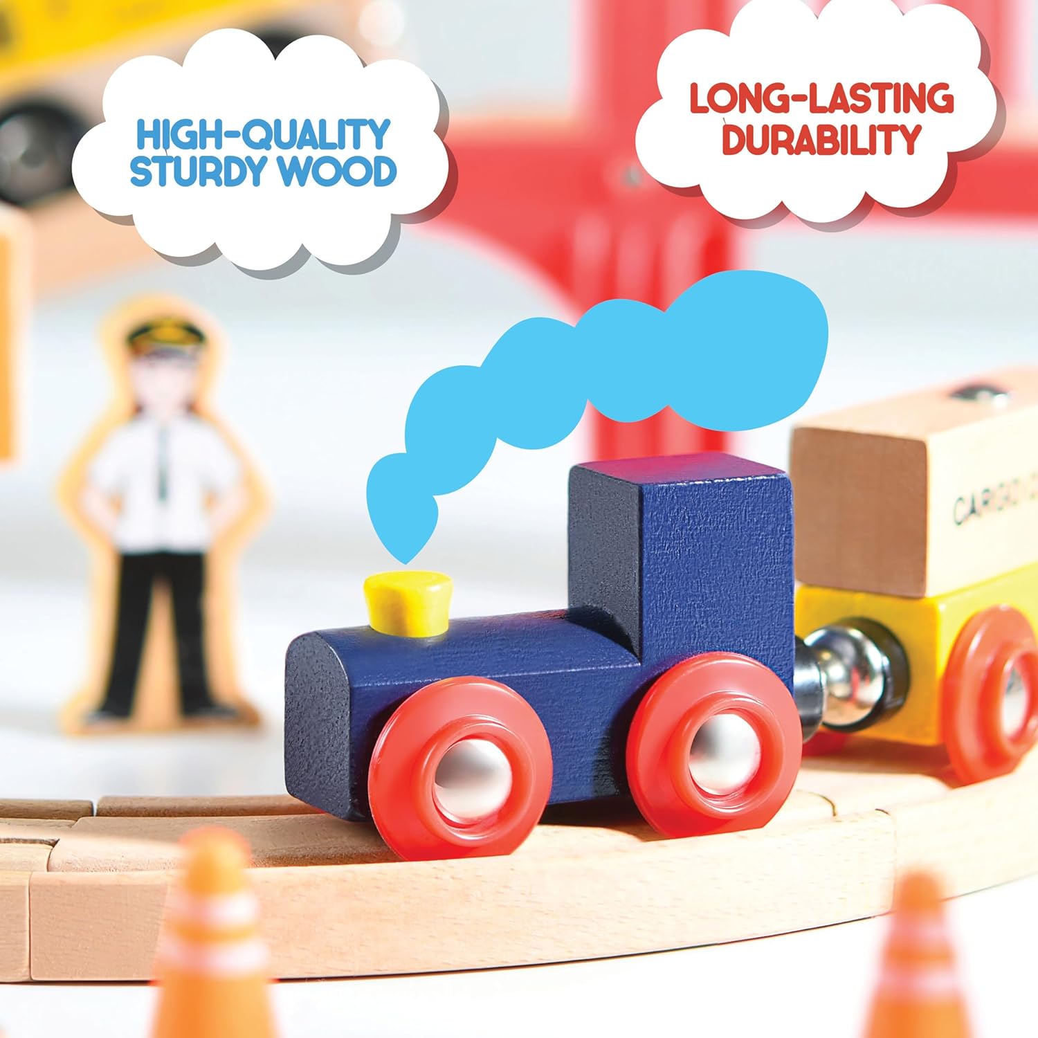 Wooden Train Set 38 Pieces Track Set Wooden Train Set 38 Pieces Track Set