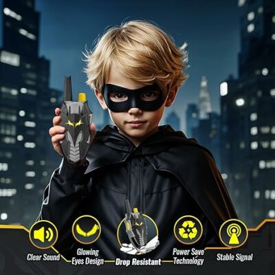 Batman Walkie Talkies for Kids with Flashing Eye Lights