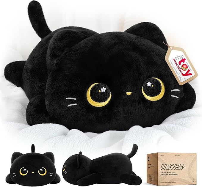 Cute Black Cat Plush Pillow Stuffed Animal