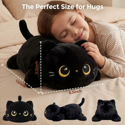 Cute Black Cat Plush Pillow Stuffed Animal