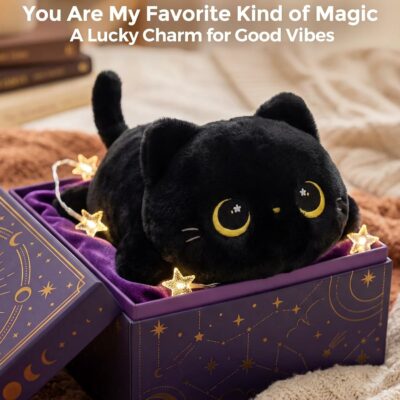 Cute Black Cat Plush Pillow Stuffed Animal