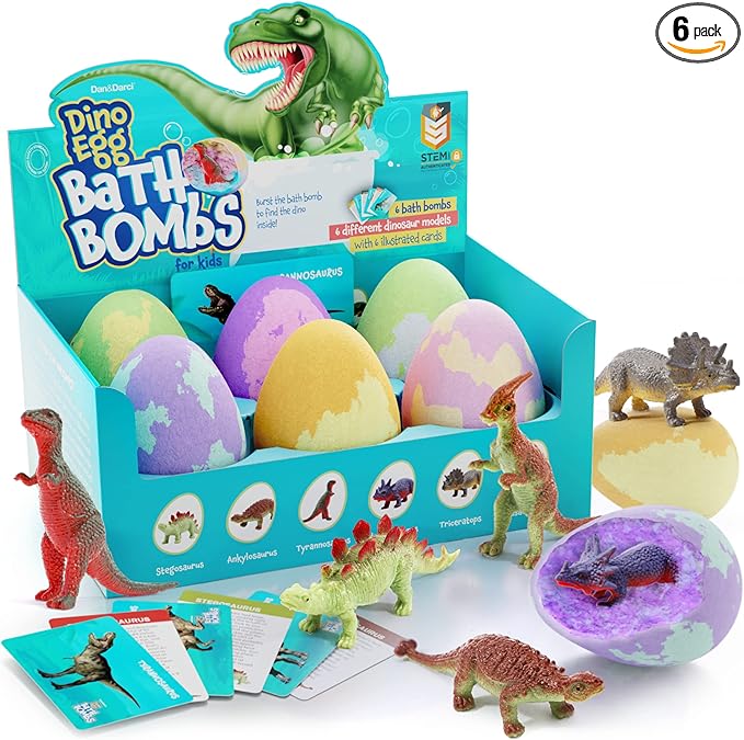 Dino Egg Bath Bombs for Kids Easter Basket Stuffers