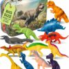 Dinosaur Toys 12 Realistic Dinasour Figure Multi Color Metal Storage Box