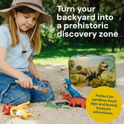 Dinosaur Toys 12 Realistic Dinasour Figure Multi Color Metal Storage Box