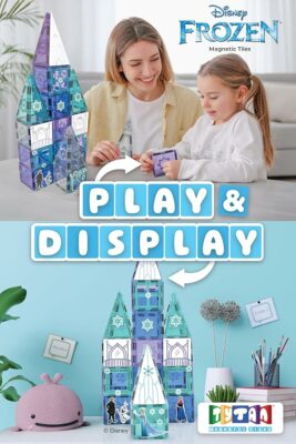 Disney Frozen Magnetic Tiles Princess Castle 68 Piece STEAM Building Set