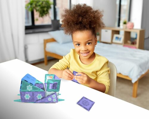 Disney Frozen Magnetic Tiles Princess Castle 68 Piece STEAM Building Set