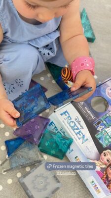 Disney Frozen Magnetic Tiles Princess Castle 68 Piece STEAM Building Set
