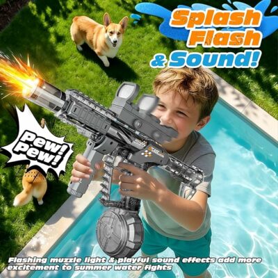 Electric Water Gun for Kids Automatic Squirt Gun with Flashing Muzzle