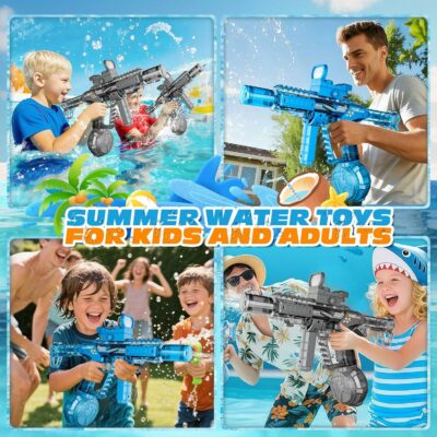 Electric Water Gun for Kids Automatic Squirt Gun with Flashing Muzzle