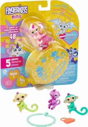 Fingerlings Minis Series 3 Figures Plus Bonus Bracelet & Charm Multicolor
