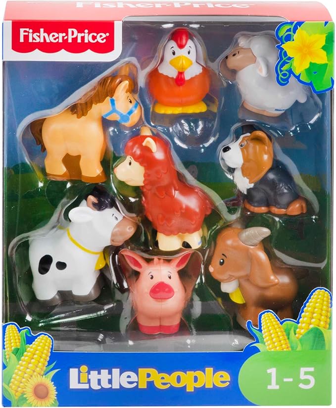 Fisher-Price Little People Toys Farm Animal Friends 8-Piece Figure Set