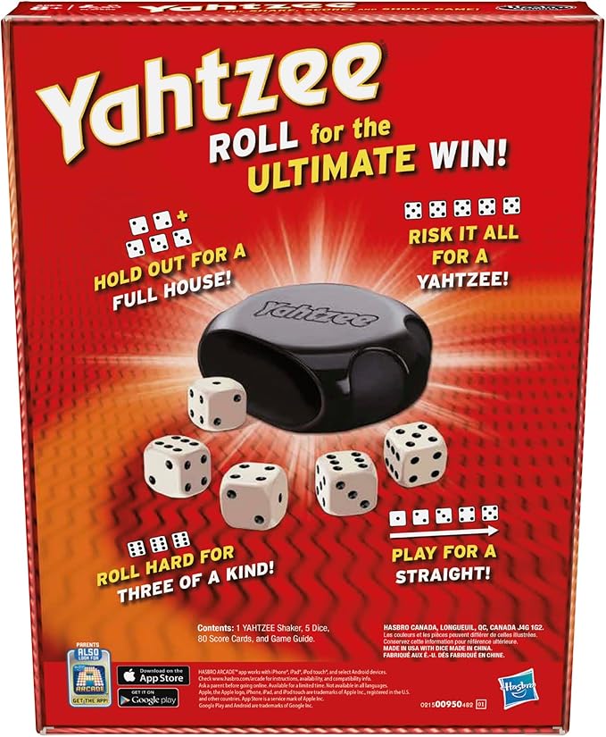 Hasbro Gaming Yahtzee Game Fast-Playing Dice Games for Kids Hasbro Gaming Yahtzee Game Fast-Playing Dice Games for Kids