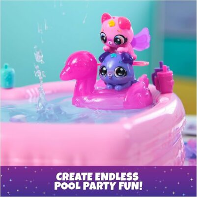 Hatchimals Alive Neon Rainbow Bestie Pool Party with 2 BFF Figures in Color Reveal Eggs