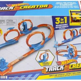 Hot Wheels Toy Car Track Set Triple Loop Pack & 1:64 Scale Vehicle
