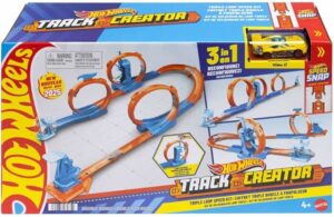 Hot Wheels Toy Car Track Set Triple Loop Pack & 1:64 Scale Vehicle