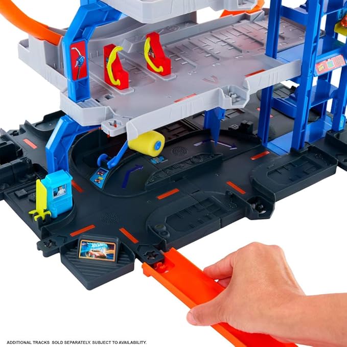 Hot Wheels Toy Car Track Set with Die-Cast Car & Helicopter Hot Wheels Toy Car Track Set with Die-Cast Car & Helicopter