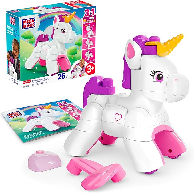 MEGA BLOKS Toddler Block Toys Set Build & Enchant Unicorn