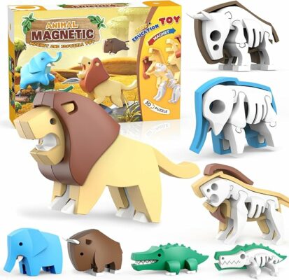 Magnetic Animal Building Toys 3D Puzzle Animals for Kids