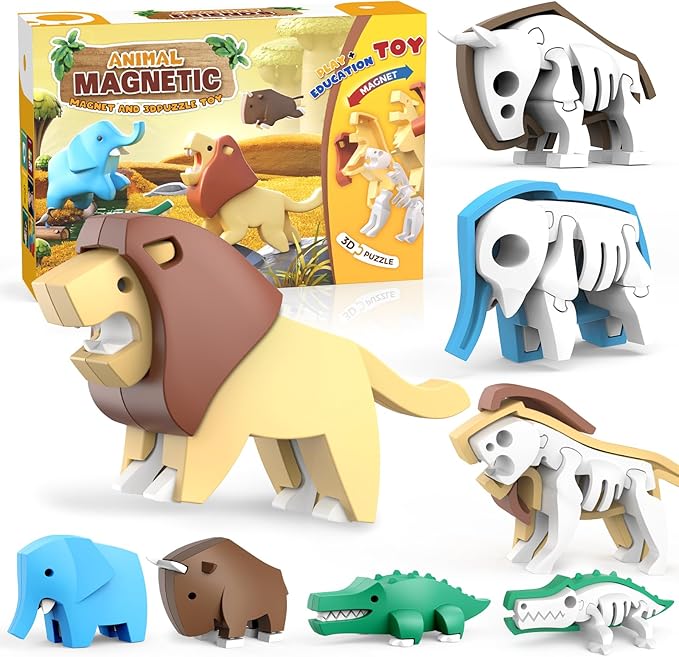 Magnetic Animal Building Toys 3D Puzzle Animals for Kids
